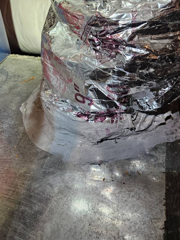 After: flex duct collar sealed with mastic at the plenum