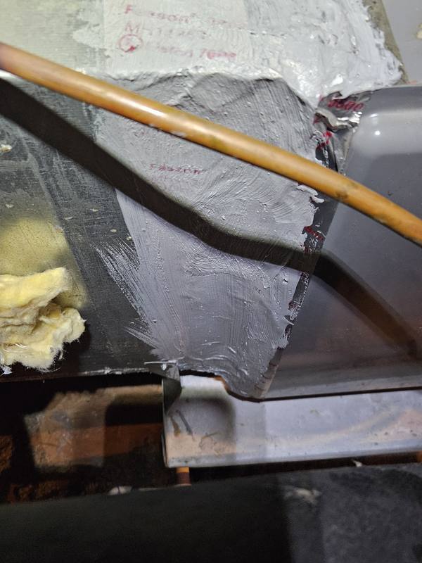 After: plenum seam sealed with mastic